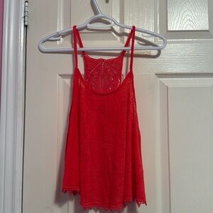 Peach tank top with cropped back